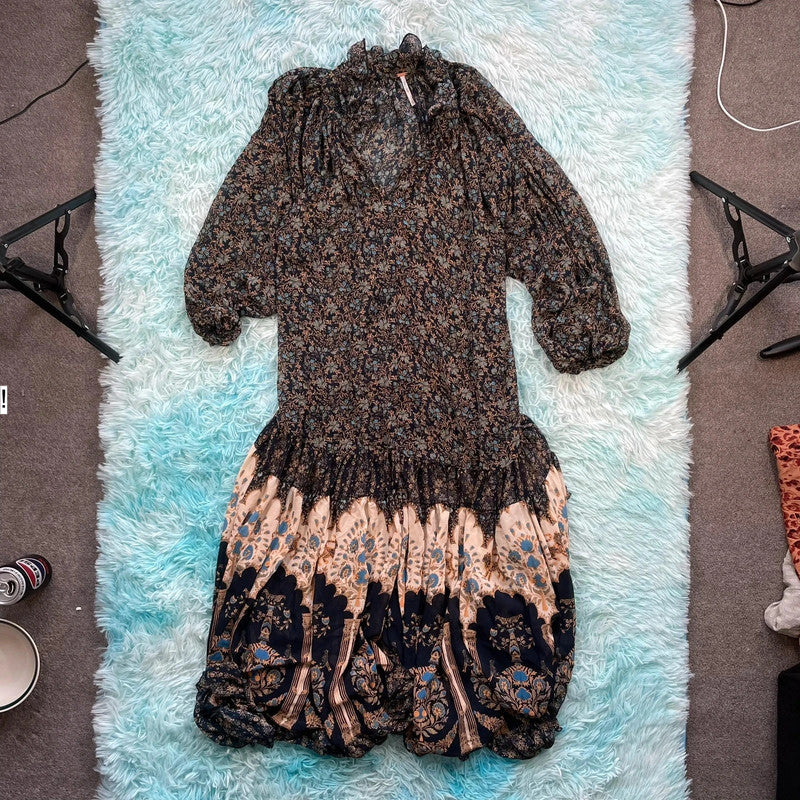 Brown Floral Free People Summer Dress