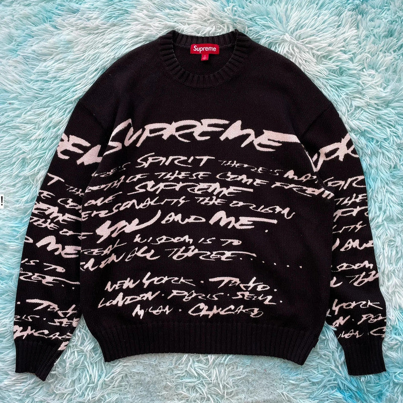 Black Supreme Futura Knitted Jumper - Small