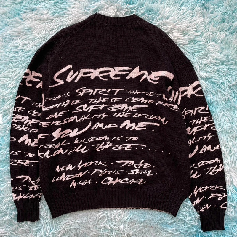Black Supreme Futura Knitted Jumper - Small
