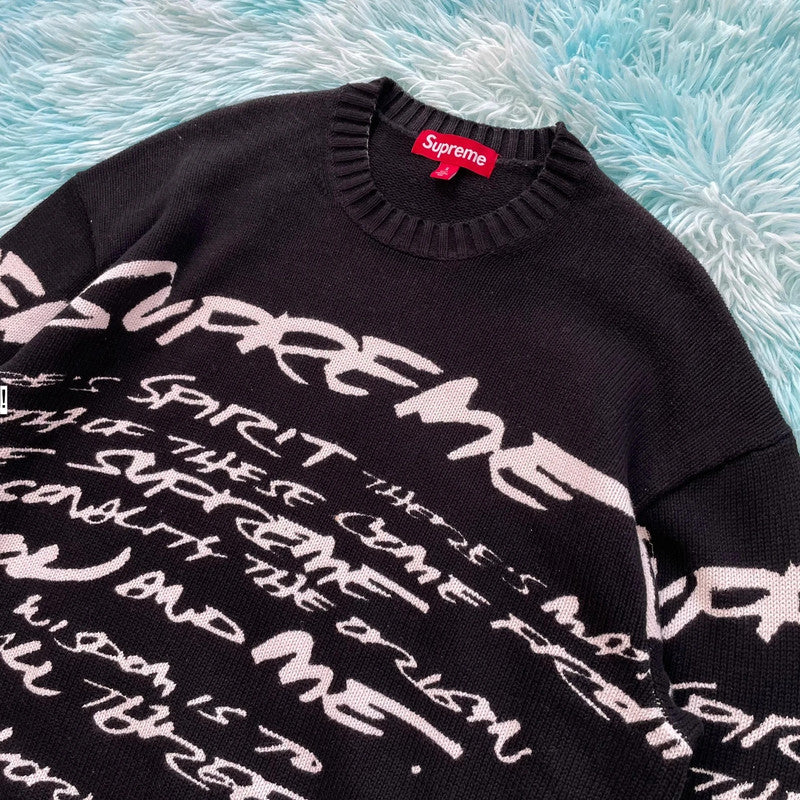Black Supreme Futura Knitted Jumper - Small