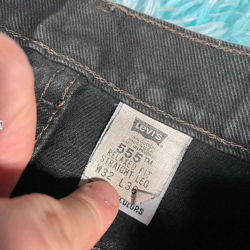 Vintage 90s Black Levi’s Jeans 555 Straight Leg - W32 L36