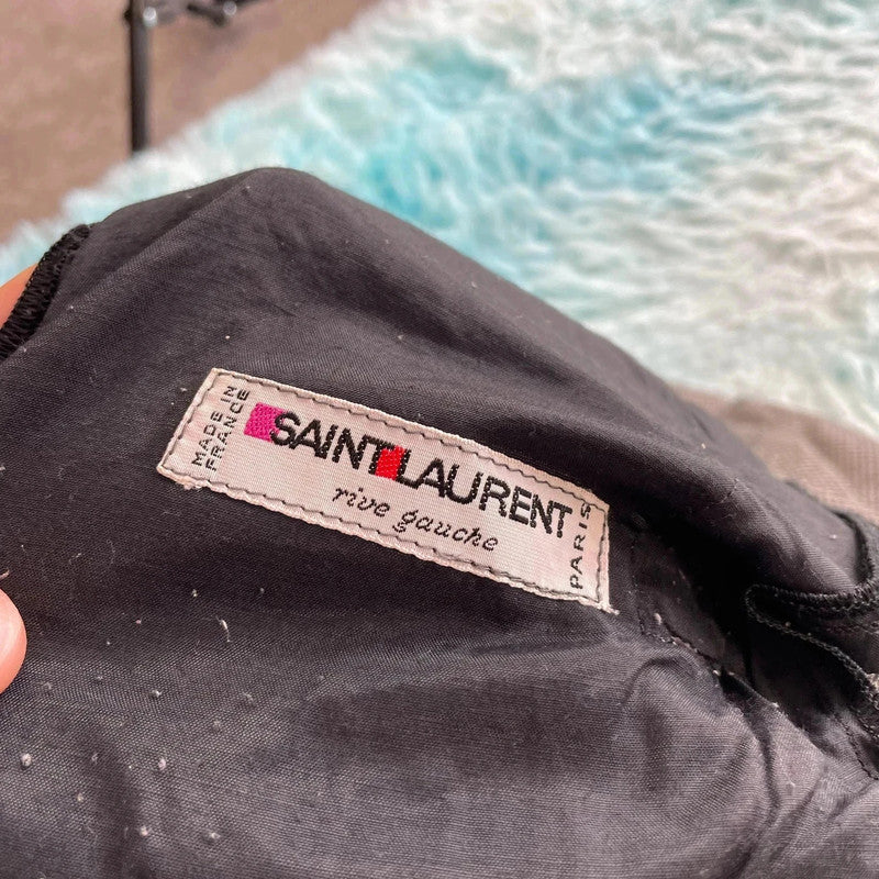 Vintage 80s Black & White Saint Laurent Trousers - 30W