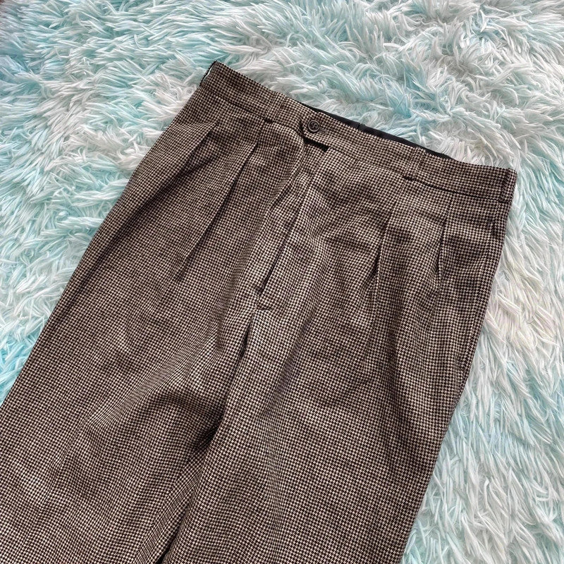 Vintage 80s Black & White Saint Laurent Trousers - 30W