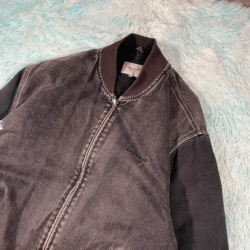 Black Carhartt Varsity Bomber Jacket - XL