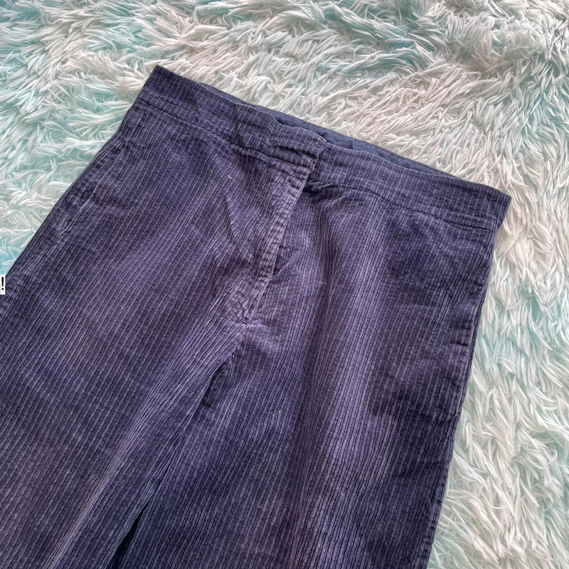 Navy Oliver Bonas Corduroy Trousers Wide Leg - Size 14