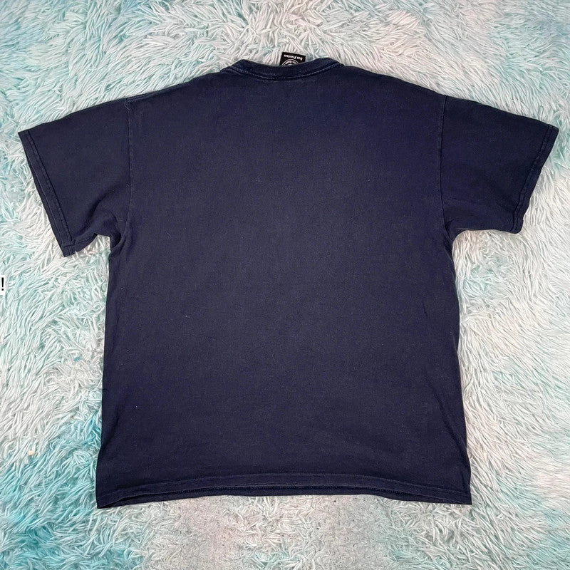 Navy Thrasher Graphic T Shirt - Large