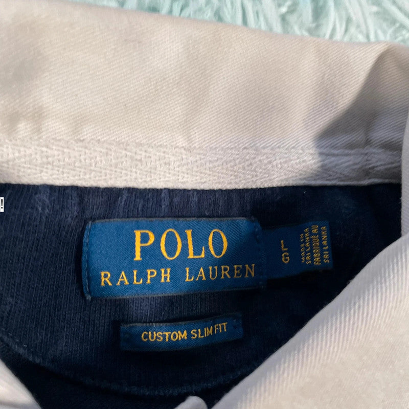 Navy Polo Ralph Lauren Rugby Shirt - Large