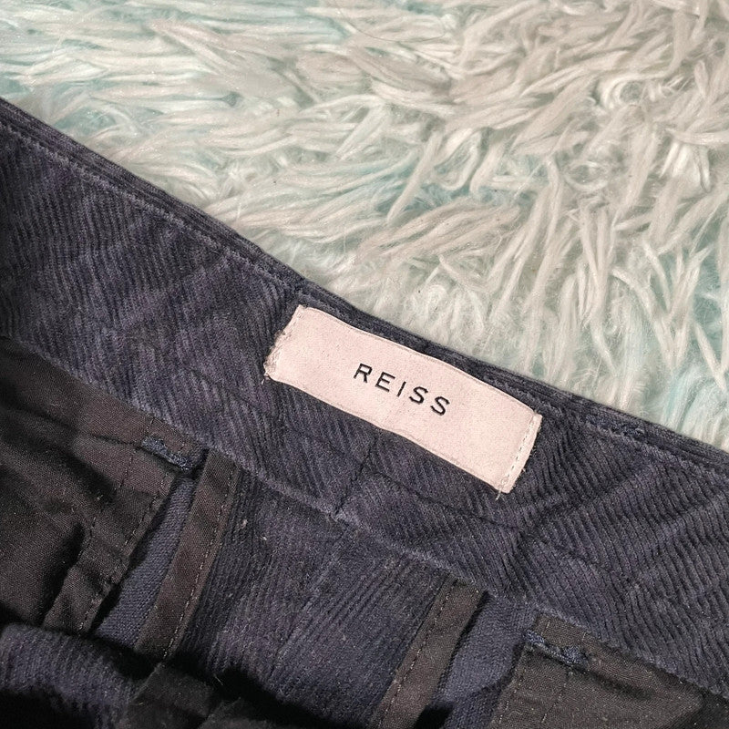 Navy Reiss Corduroy Trousers - W32