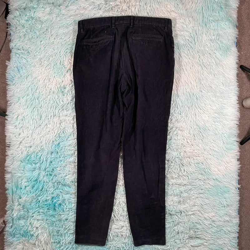 Navy Reiss Corduroy Trousers - W32