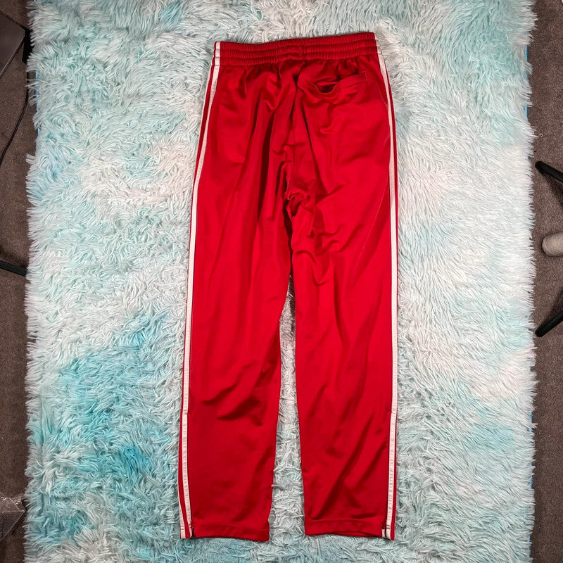 Red Adidas Tracksuit Bottoms - Medium