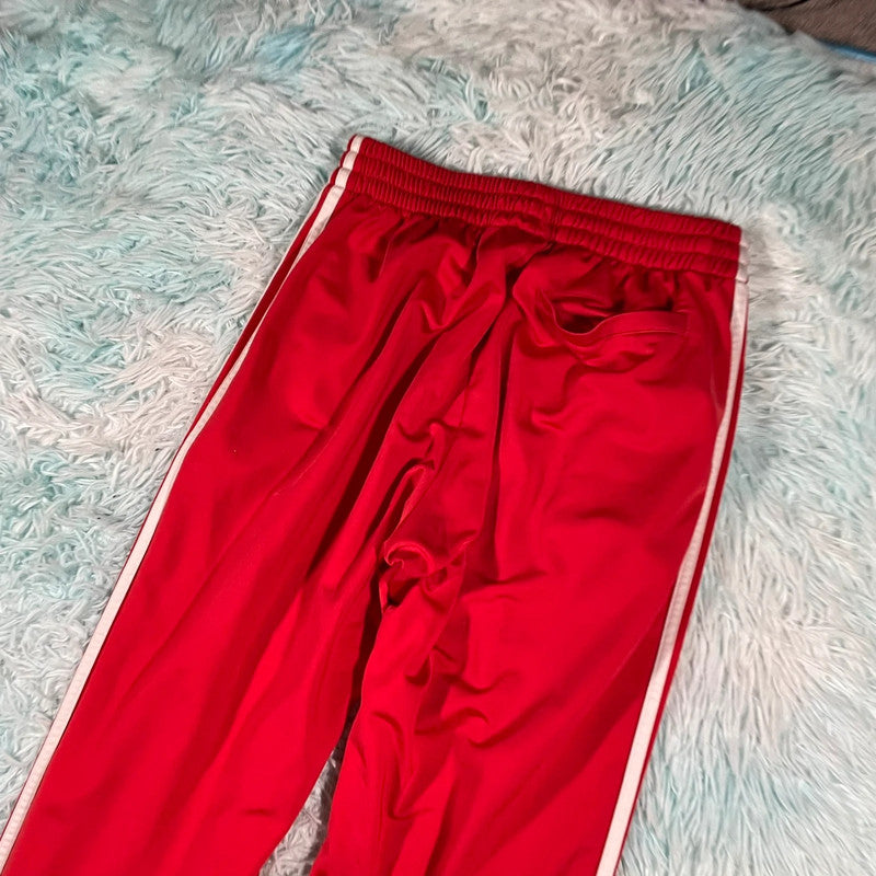 Red Adidas Tracksuit Bottoms - Medium