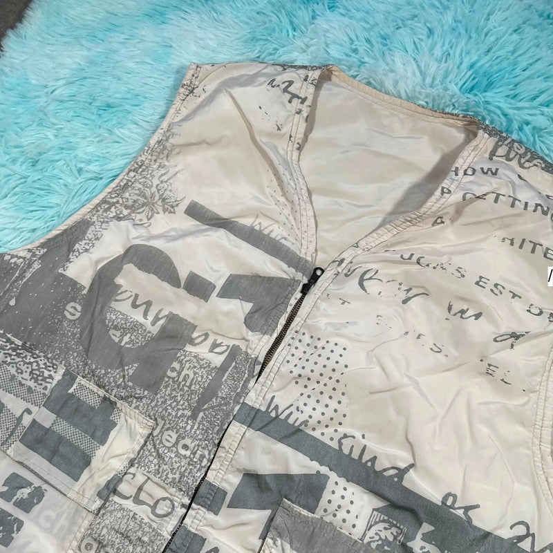 Vintage Reversible Graphic Gilet Jacket Nile - XXL