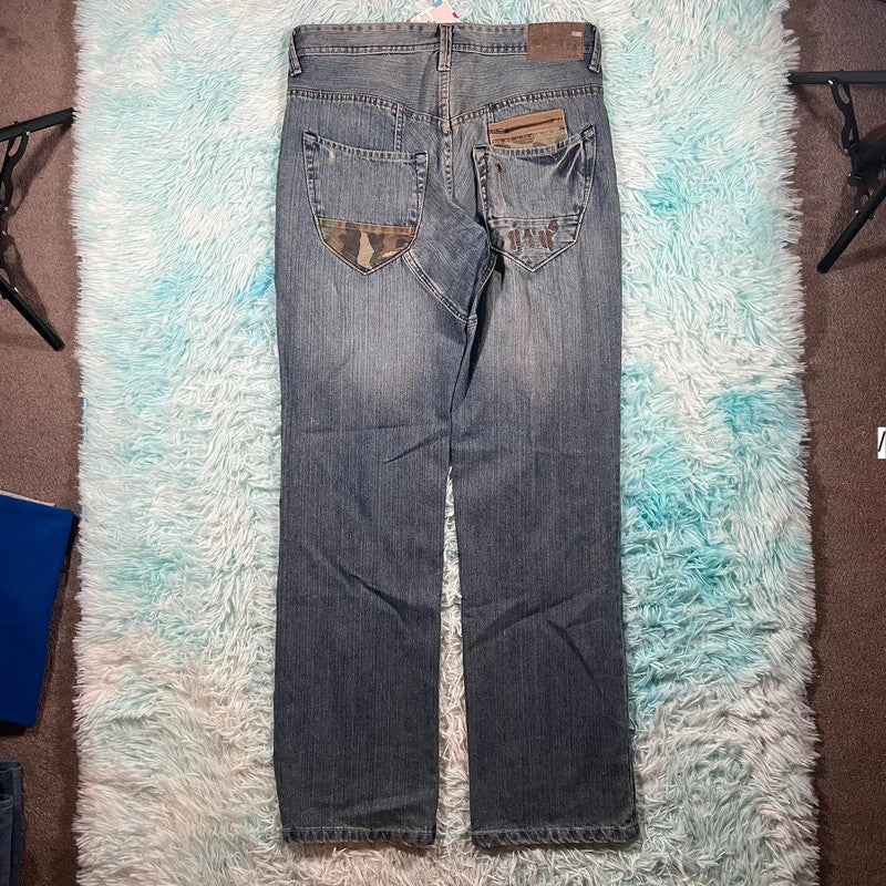 Vintage Y2K Eto Jeans Army Camo Pattern - 34W 32L