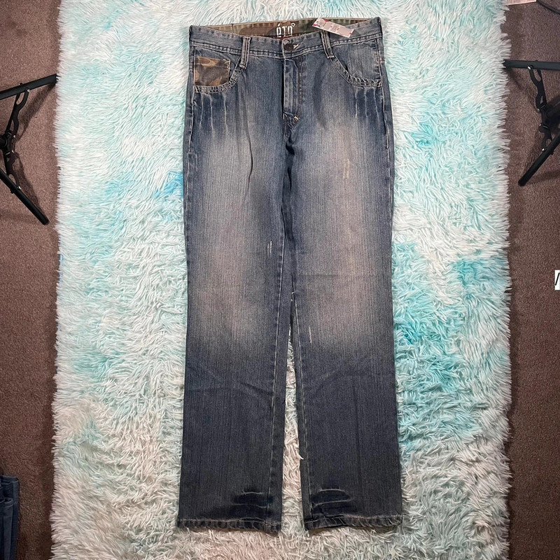 Vintage Y2K Eto Jeans Army Camo Pattern - 34W 32L
