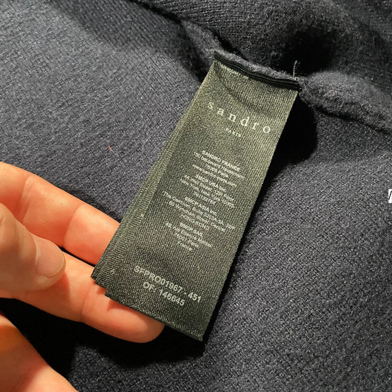 Navy Sandro Paris Knitted Dress - Size 6 EU34