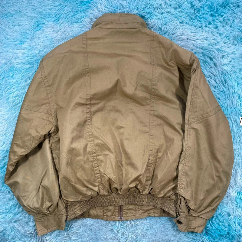 Vintage 90s Khaki Marine Bomber Jacket - Small