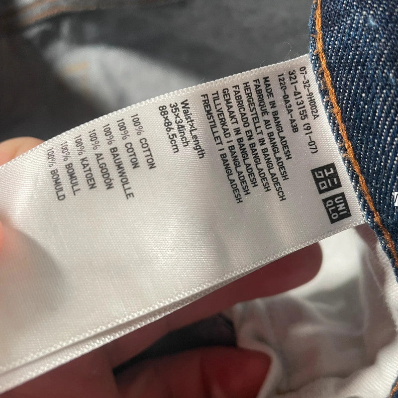Blue Uniqlo Jeans Straight Leg - W35 L34