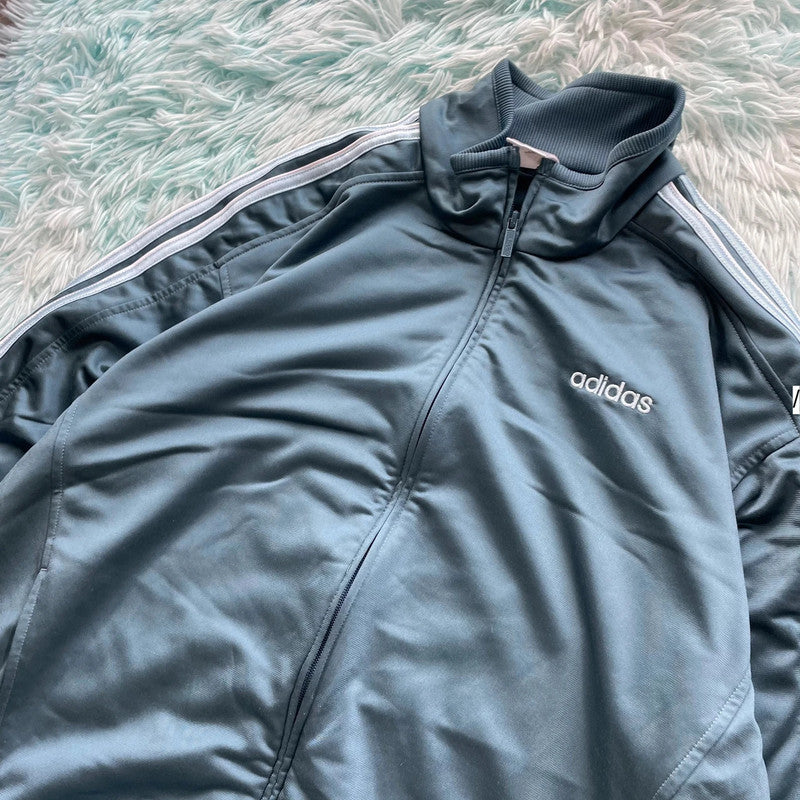 Vintage 00s Ocean Blue Adidas Track Jacket - Largw