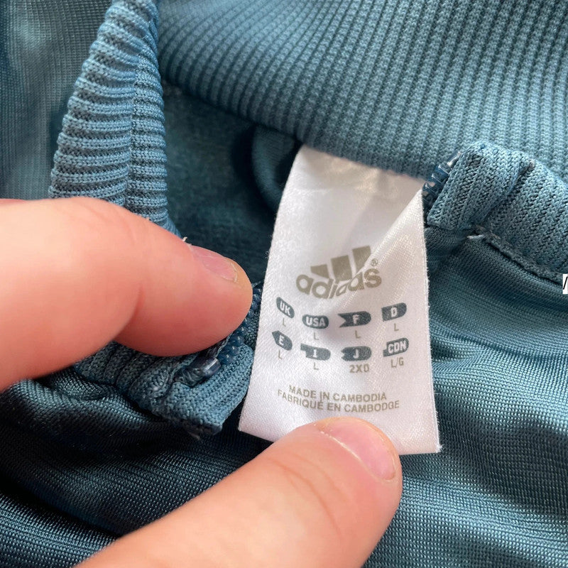 Vintage 00s Ocean Blue Adidas Track Jacket - Largw
