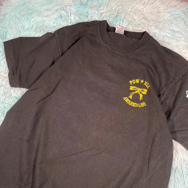 Vintage 90s Black Pow MIA Graphic T Shirt - XL