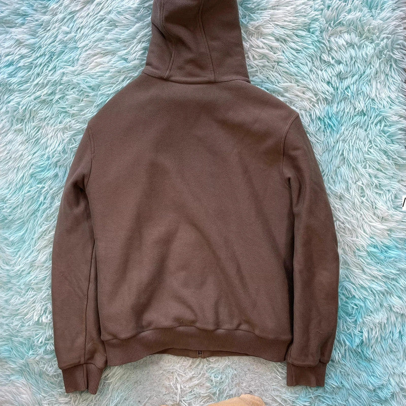Brown Armani Exhange Fleeced Hoodie - Small