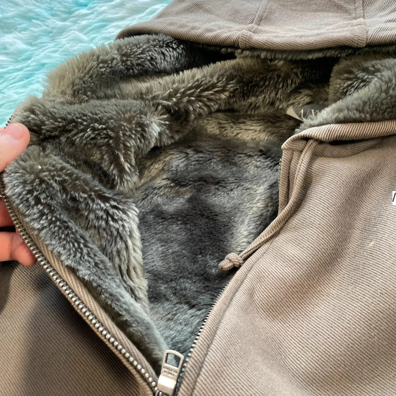 Brown Armani Exhange Fleeced Hoodie - Small