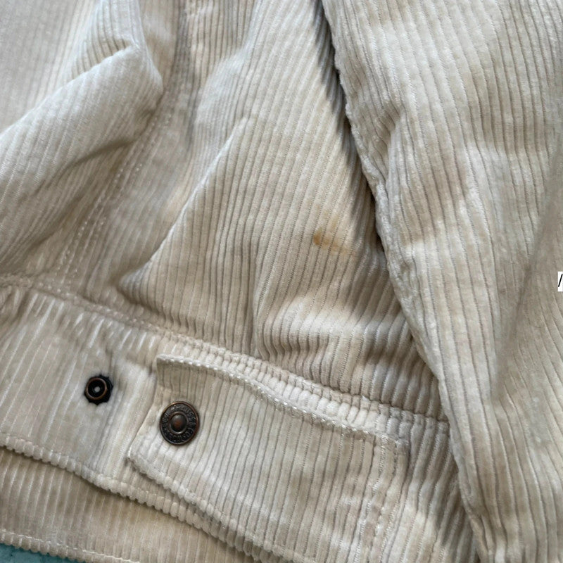 Cream Levi’s Corduroy Sherpa Trucker Jacket - Large