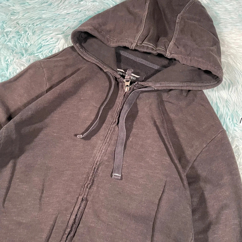 Vintage 00s Black Armani Jeans Hoodie - large
