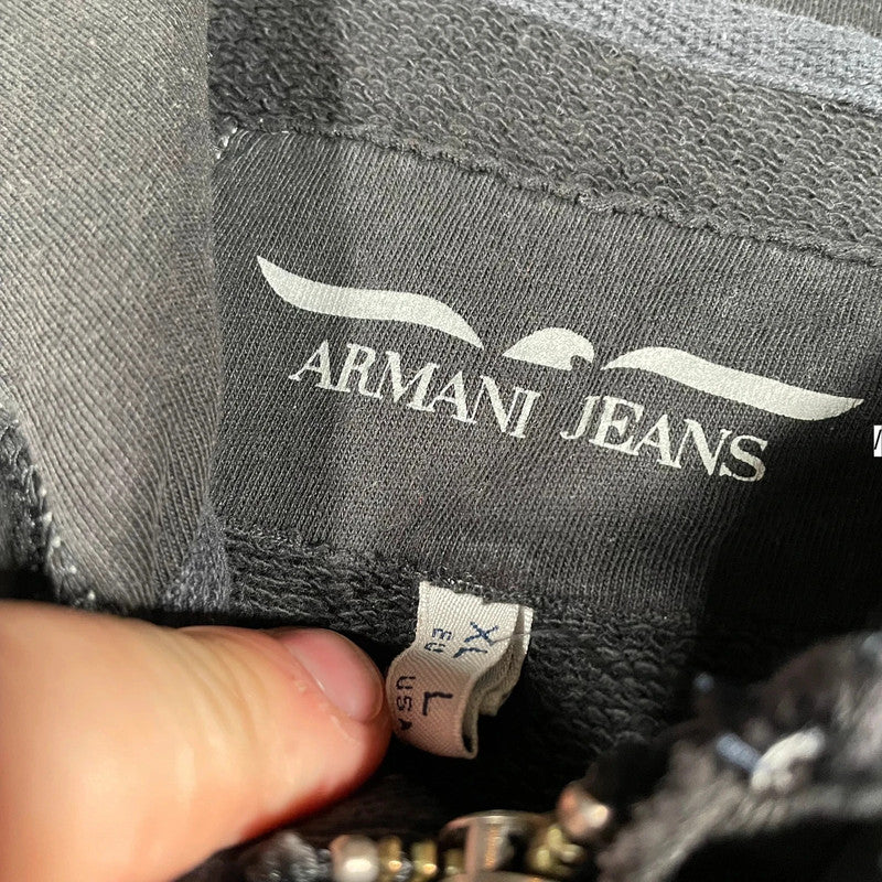 Vintage 00s Black Armani Jeans Hoodie - large