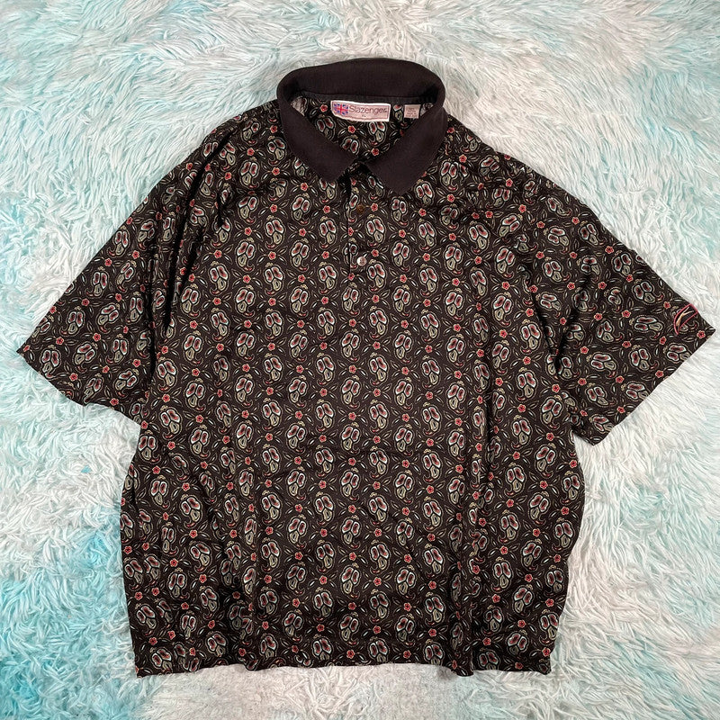 Vintage 90s Black Slazenger Tennis Polo Shirt - XL