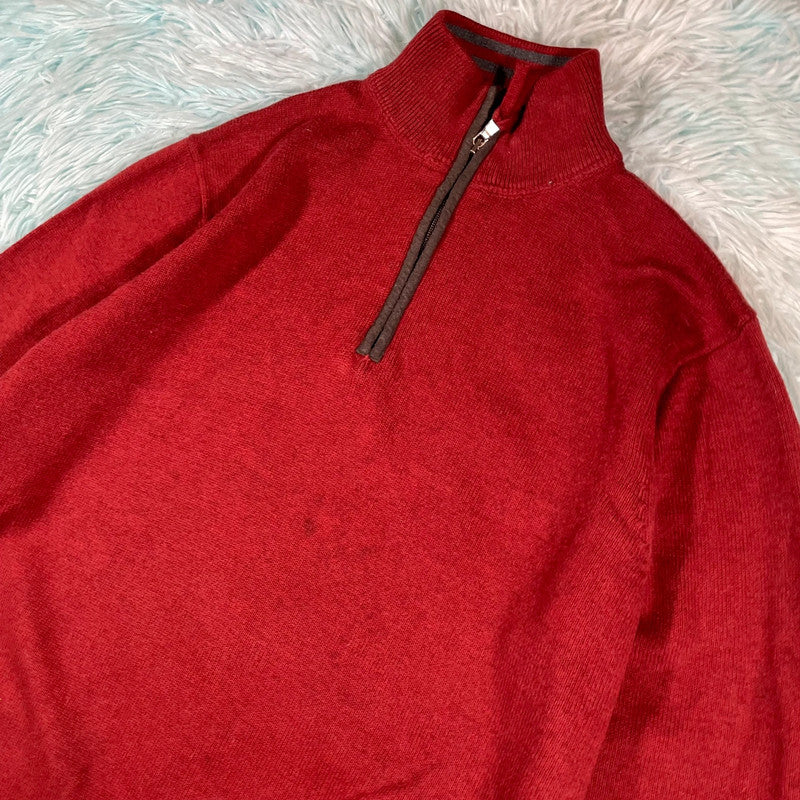 Red Christian Berg 1/4 Zip Jumper - Medium