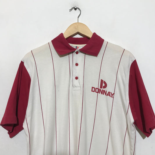 Vintage 90s White & Red Donnay Polo Shirt - Large