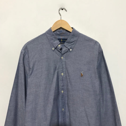 Vintage Blue Polo Ralph Lauren Oxford Shirt Slim fit - XL