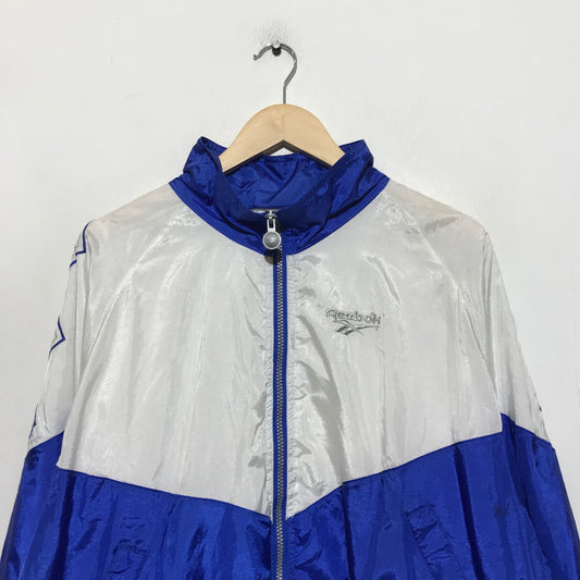 Vintage 90s Funky Reebok Shell Windbreaker Jacket - Large