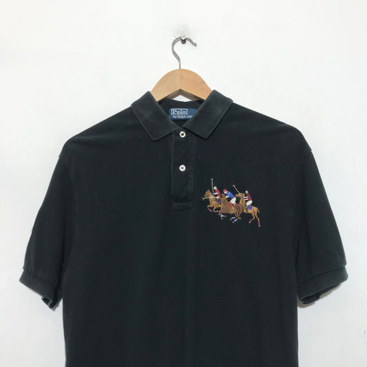 Vintage 90s Black Polo Ralph Lauren Polo Shirt - Medium