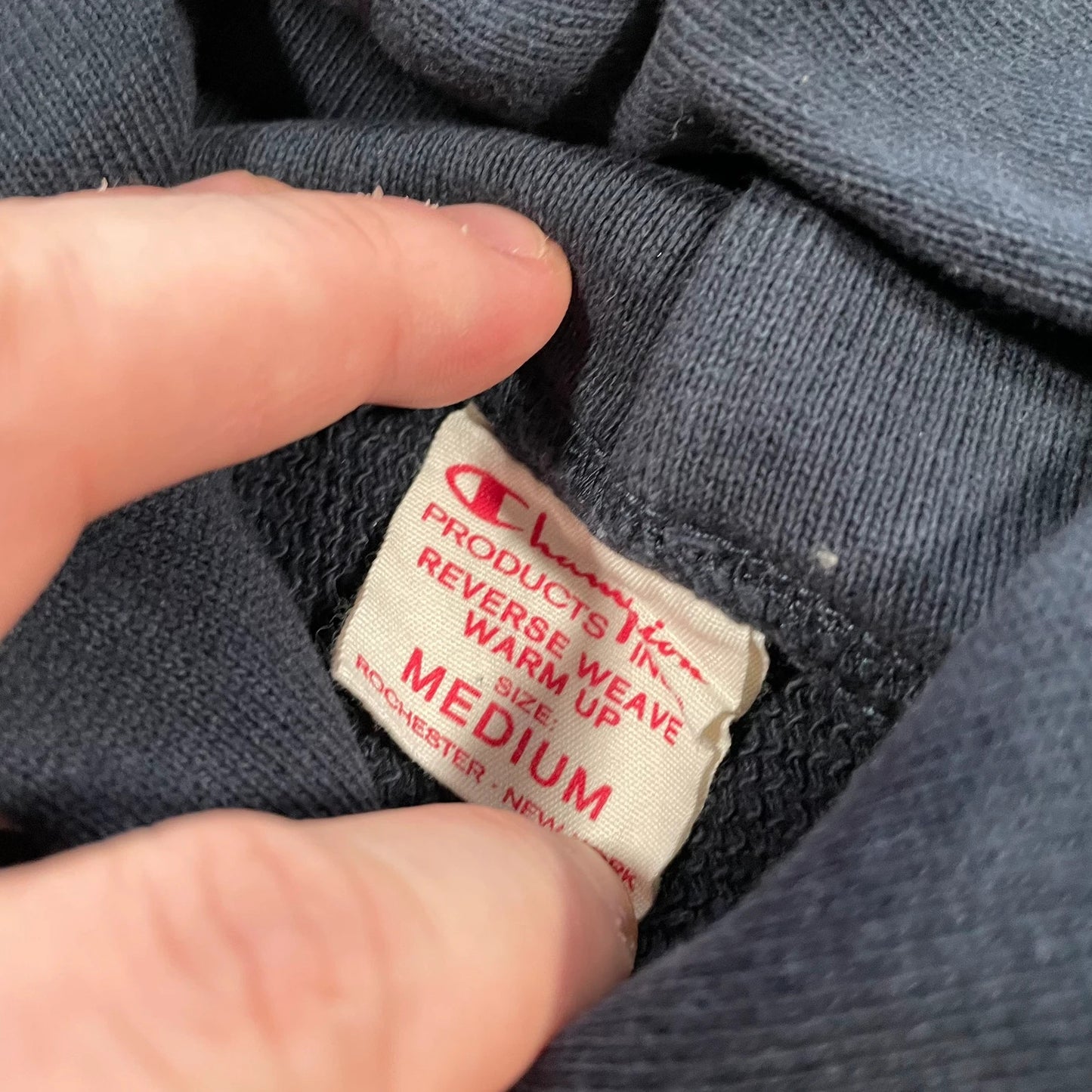 Black Champion Reverse Weave Hoodie - Medium