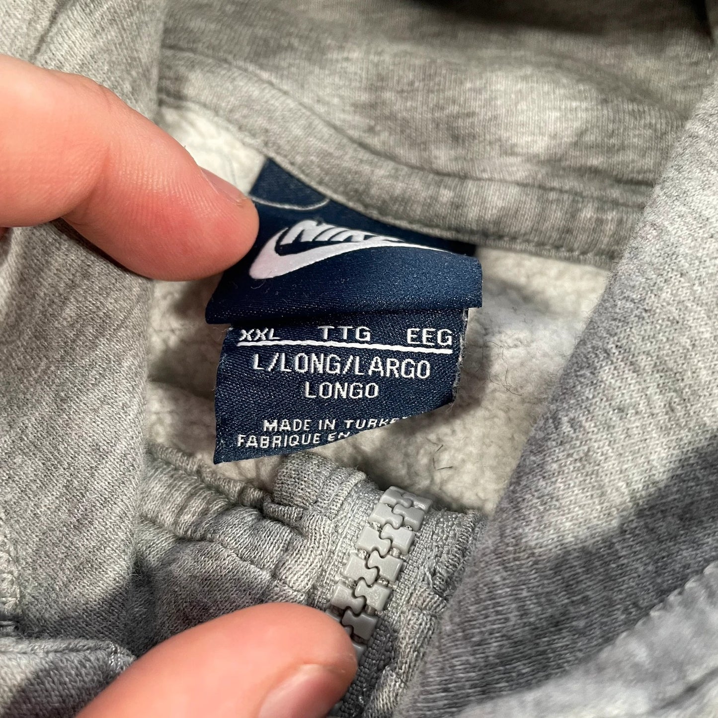 Grey Nike Hoodie Full Zip - XXL