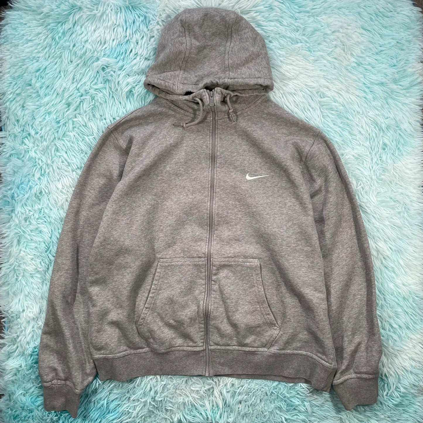 Grey Nike Hoodie Full Zip - XXL