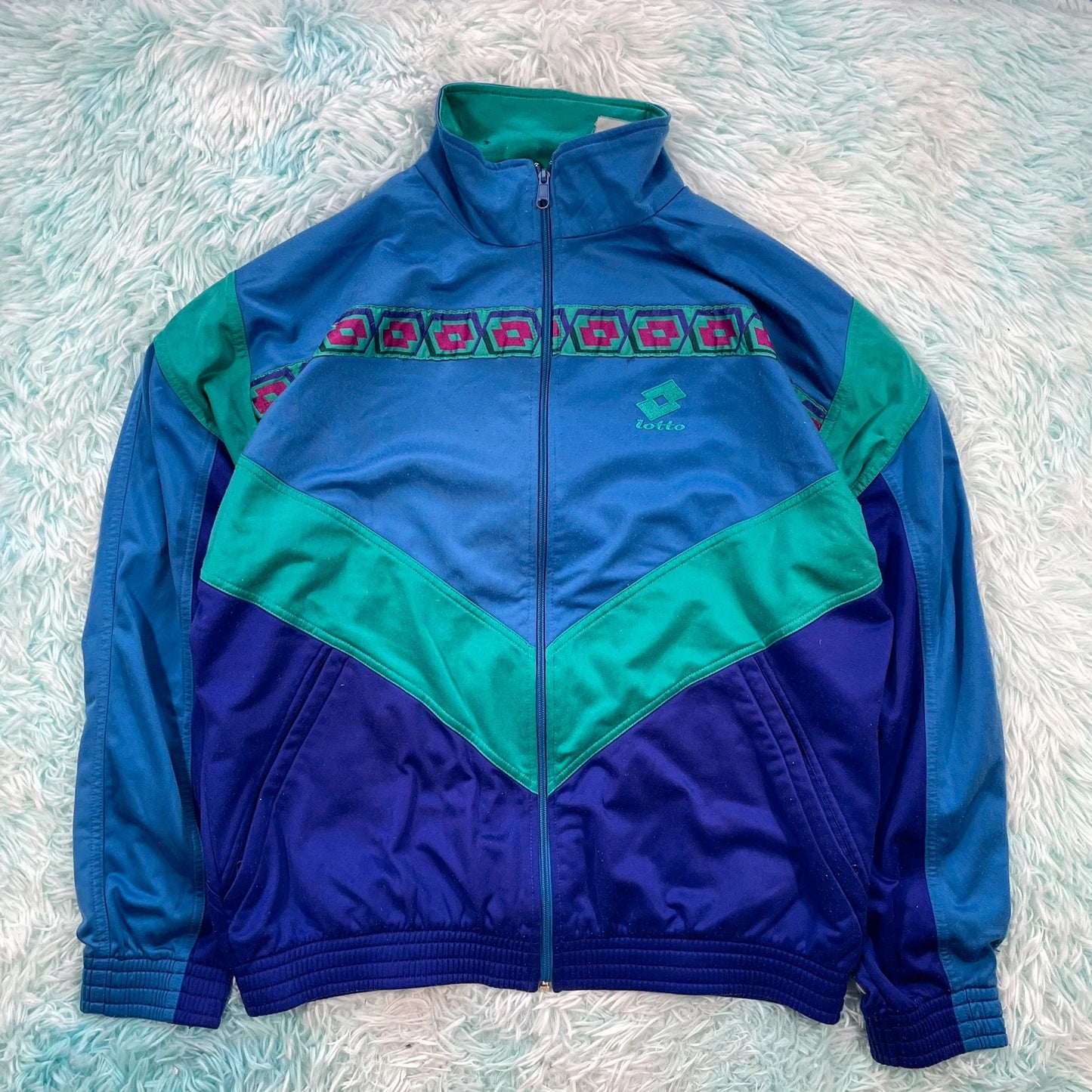 Vintage 90s Blue Funky Lotto Track Jacket - XL
