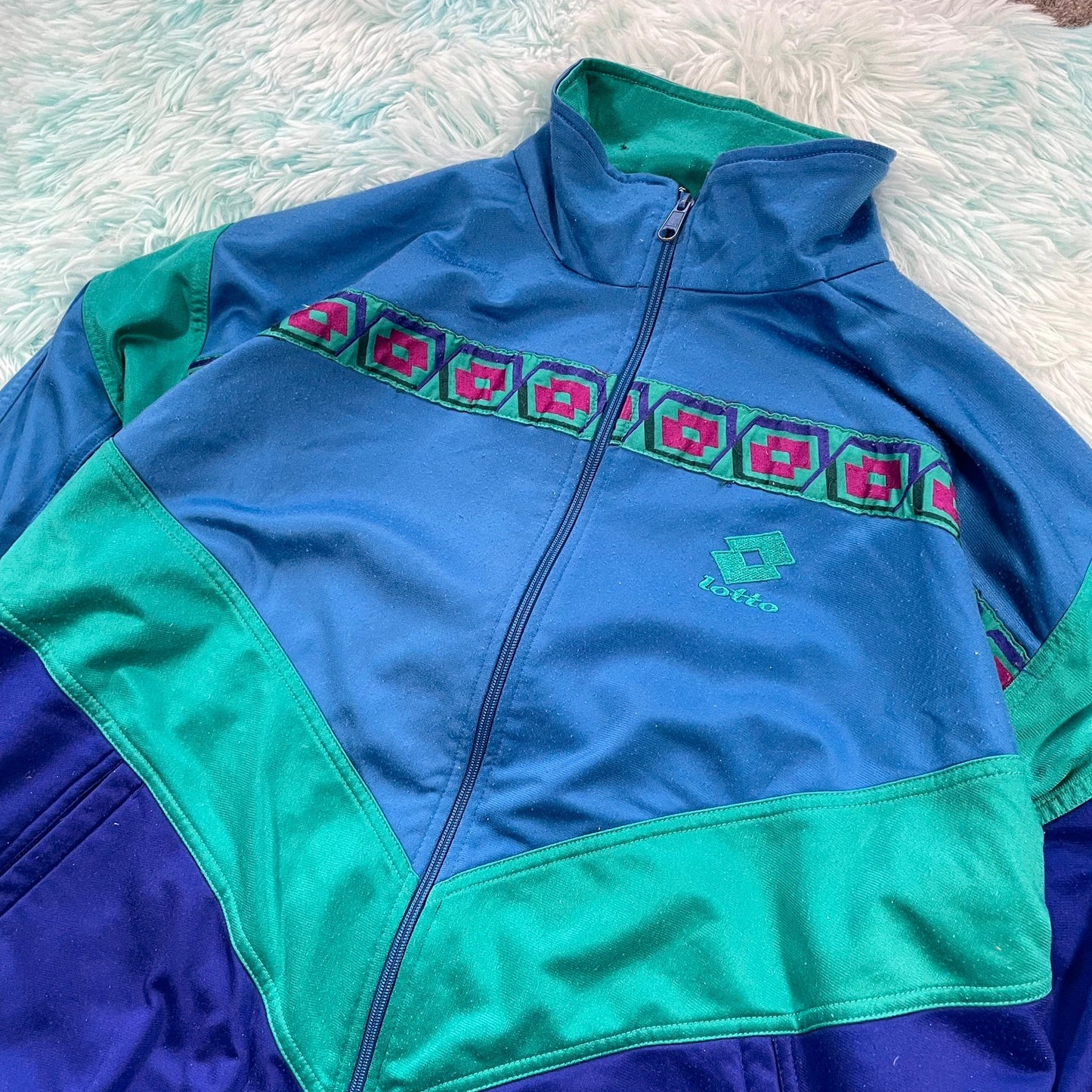 Vintage 90s Blue Funky Lotto Track Jacket - XL