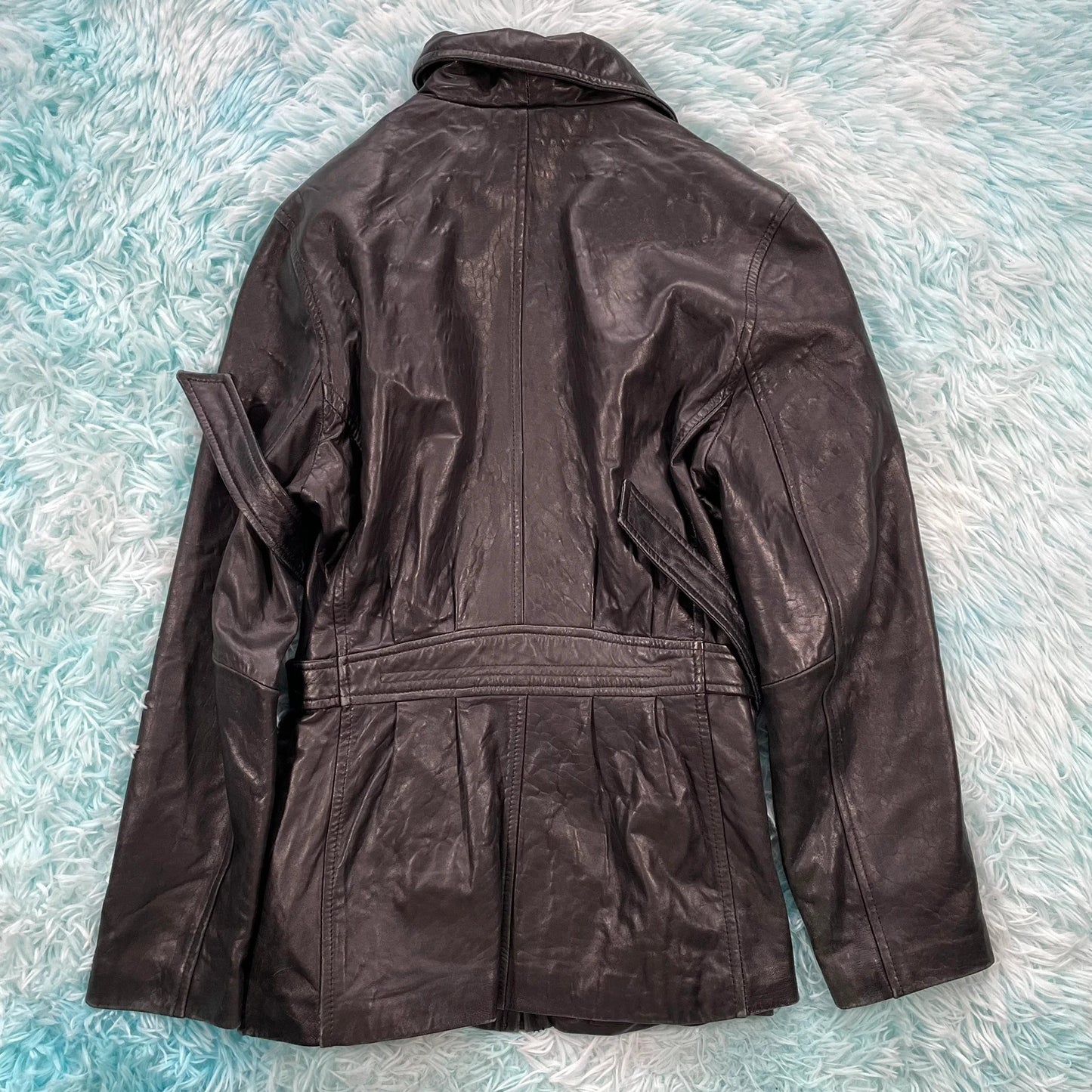 Black M&S Leather Jacket - Size 10