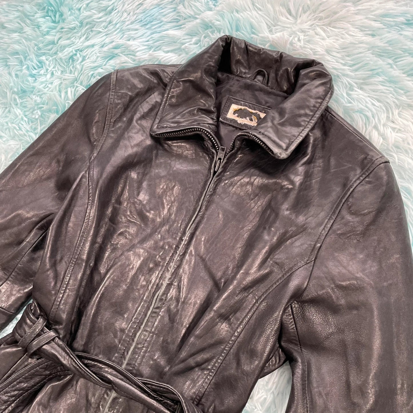 Black M&S Leather Jacket - Size 10