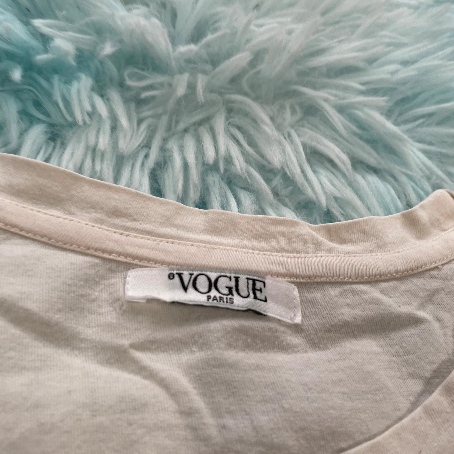 Vintage 00s White Vogue T Shirt - One Size