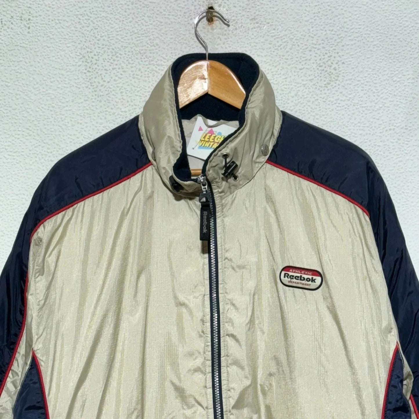 Vintage 90s Beige Reebok Puffer Jacket - Large