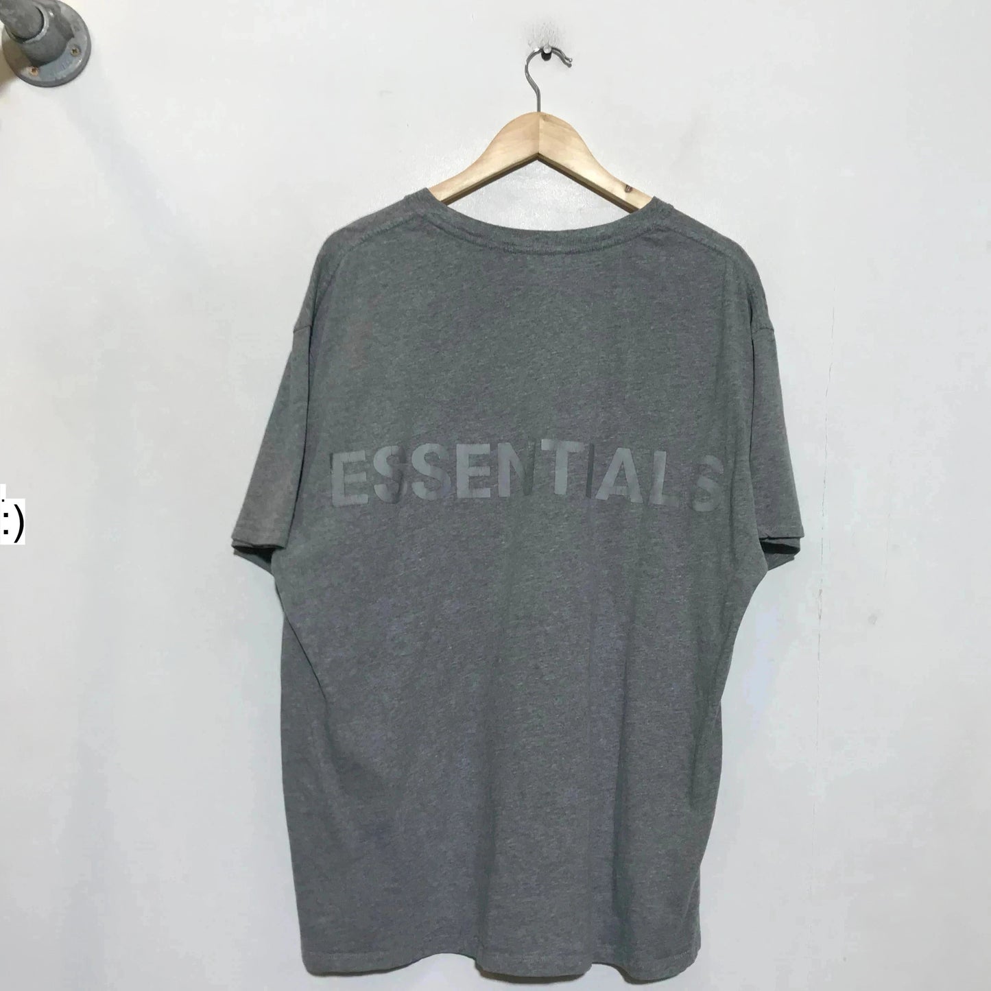 Grey Essentials Fear of God Graphic T Shirt - Large