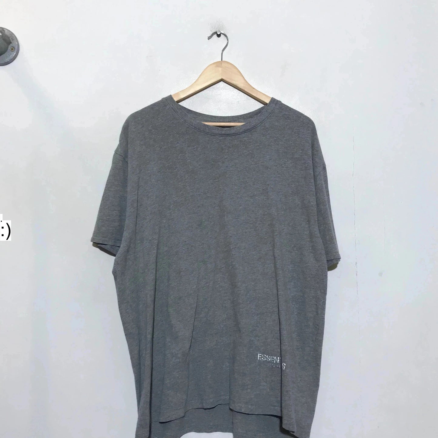 Grey Essentials Fear of God Graphic T Shirt - Large