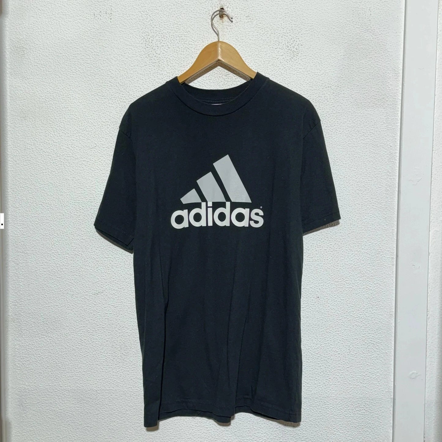 Vintage 90s Black Adidas T Shirt Logo - Large