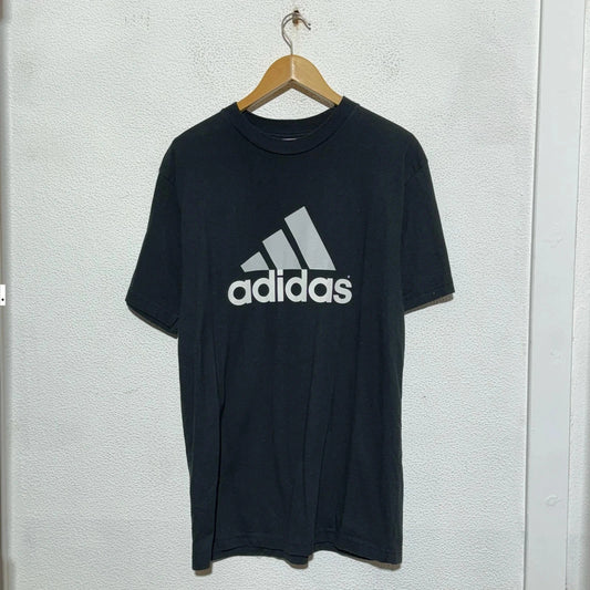 Vintage 90s Black Adidas T Shirt Logo - Large