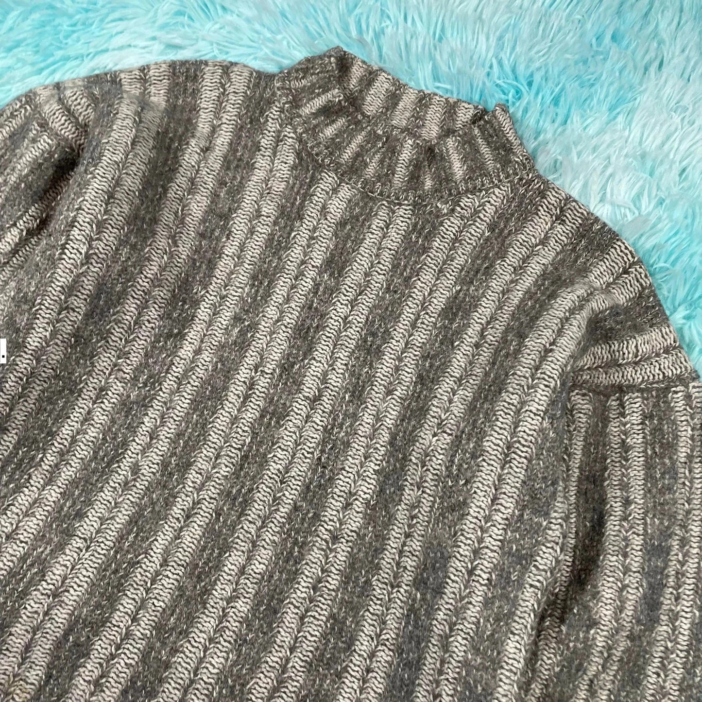 Grey Patterned Knitted Jumper - Womens Medium