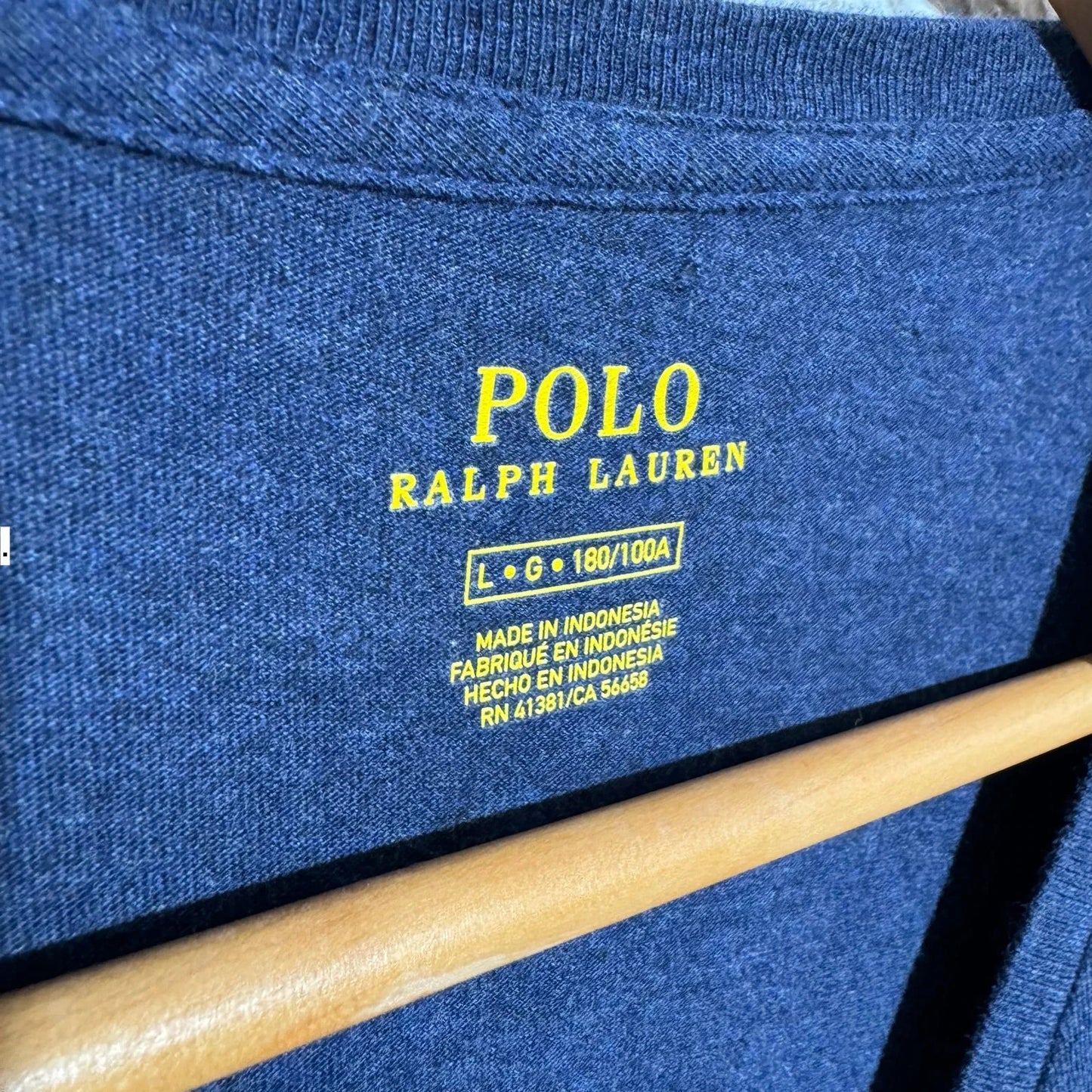 Navy Polo Ralph Lauren Plain T Shirt - Large